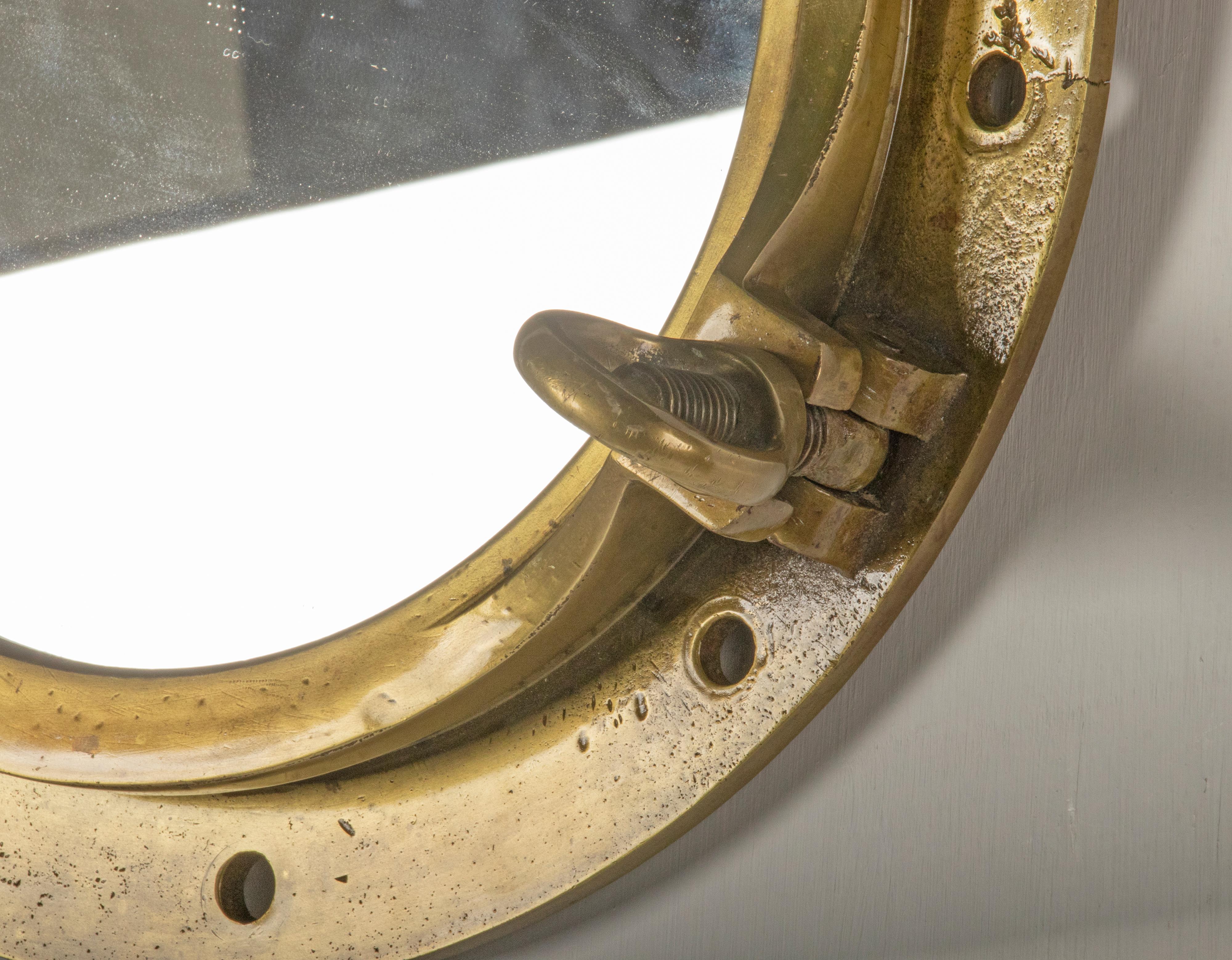 Early 20th Century, Cast Brass Mirror Ship Porthole 8