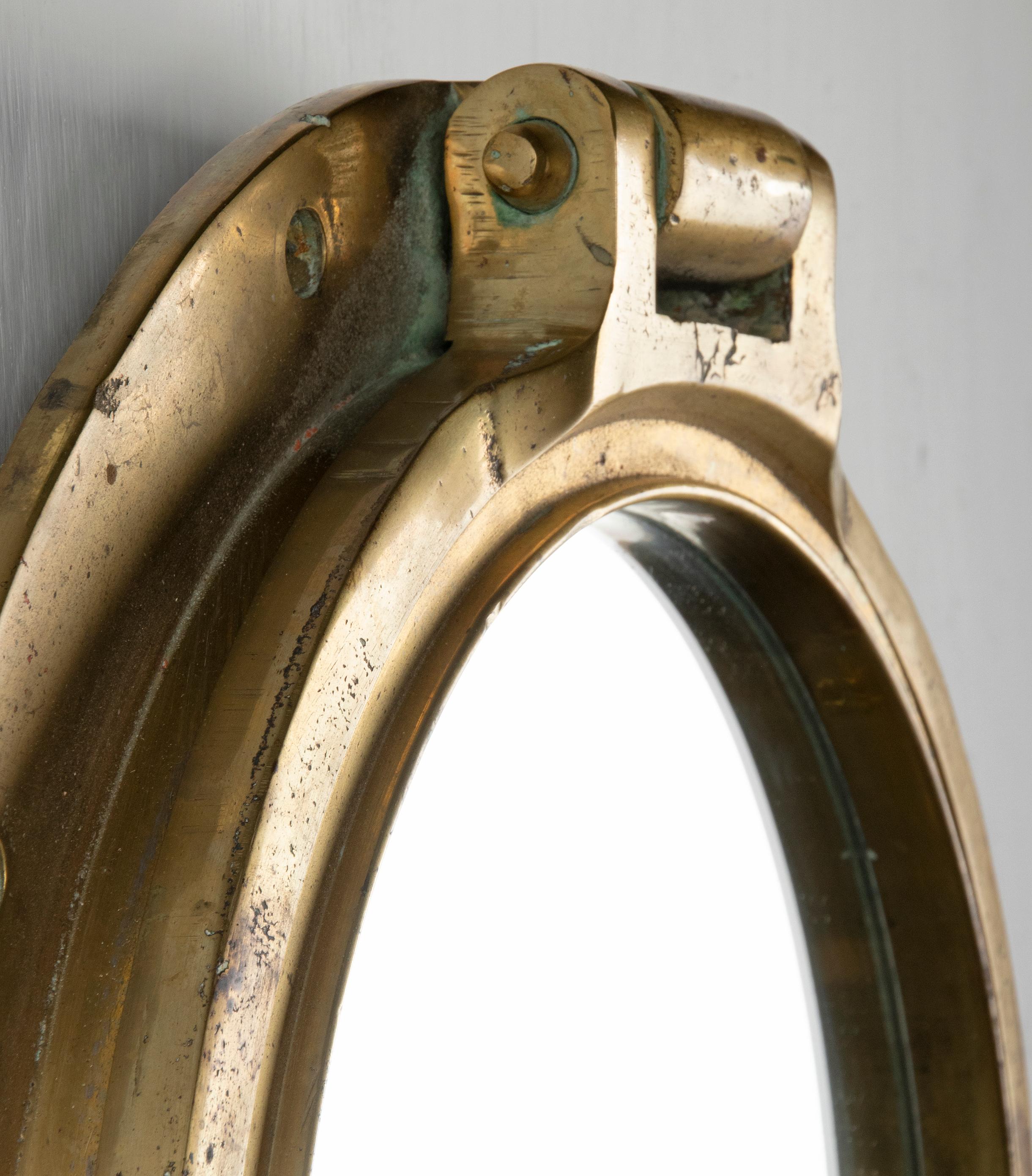 Early 20th Century Cast Brass Mirror Ship Porthole 12