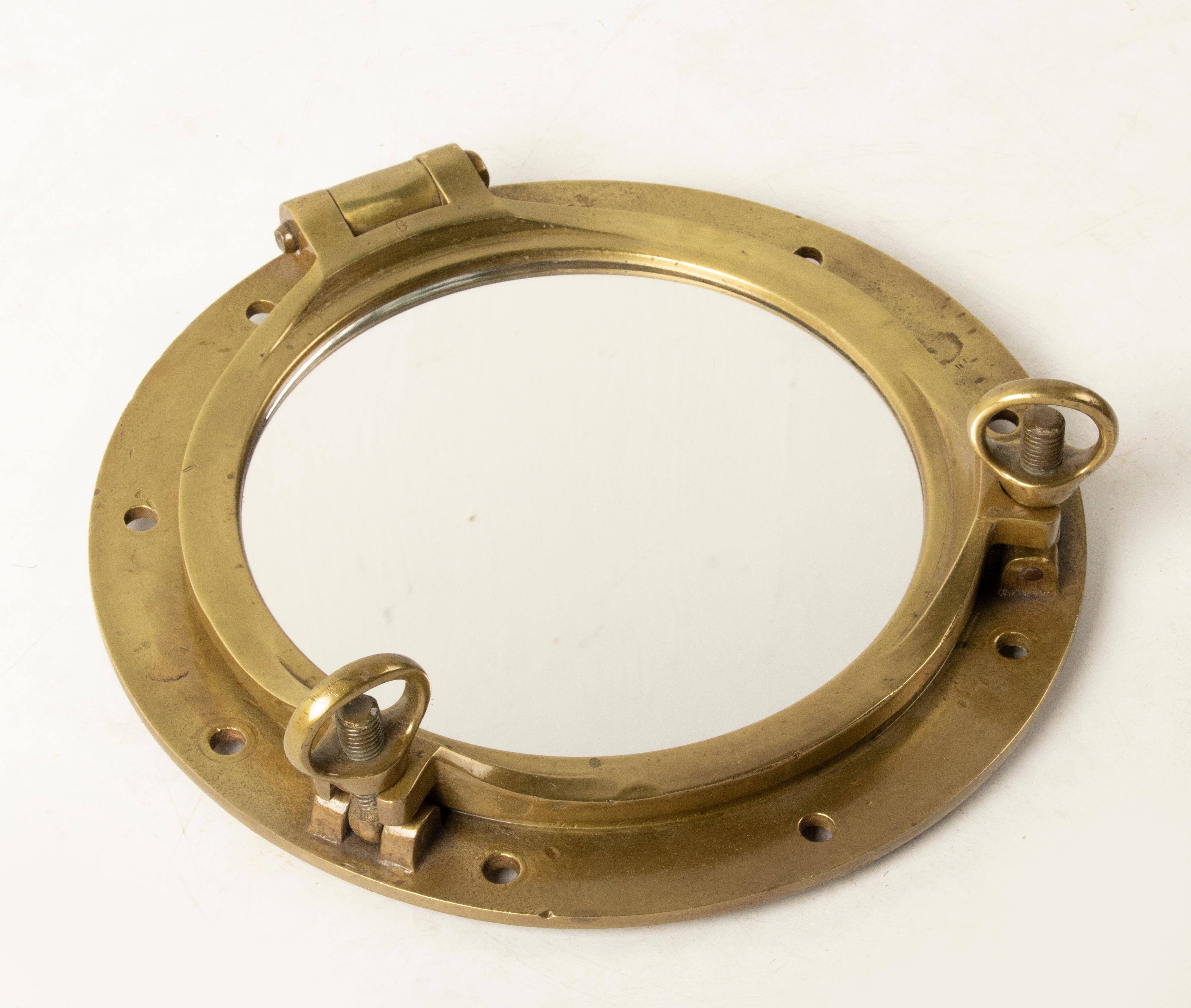 Early 20th Century, Cast Brass Mirror Ship Porthole 11