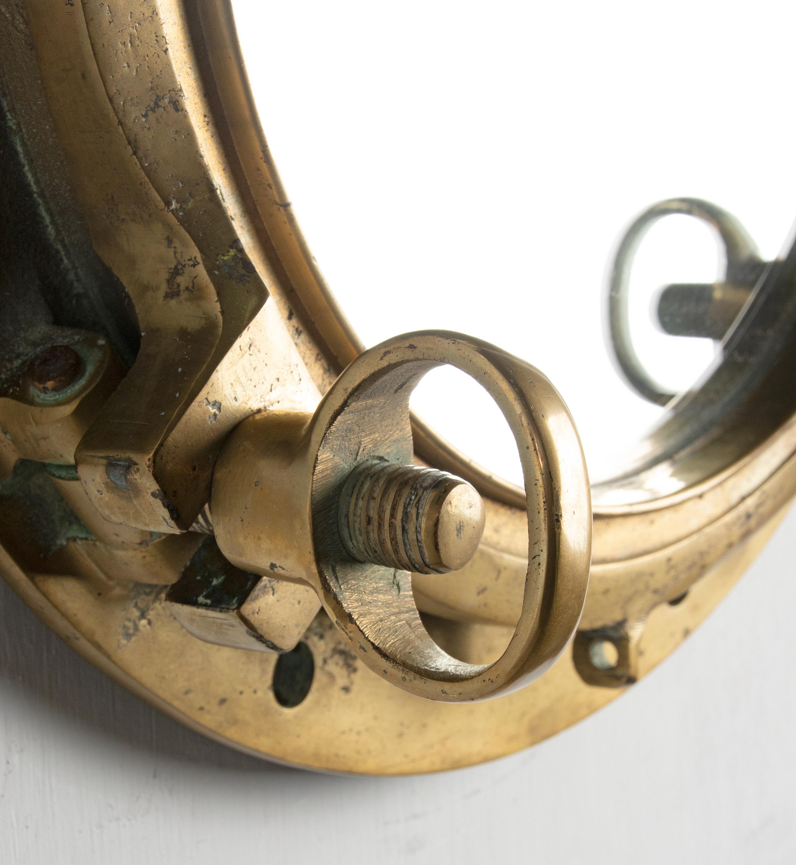 Early 20th Century Cast Brass Mirror Ship Porthole 4