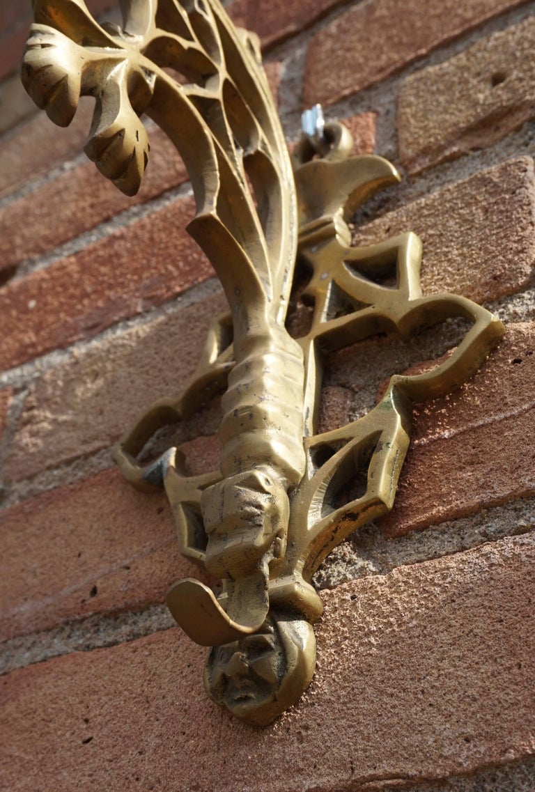 Early 20th Century Cast Brass or Bronze Gothic Revival Wall Brackets ...