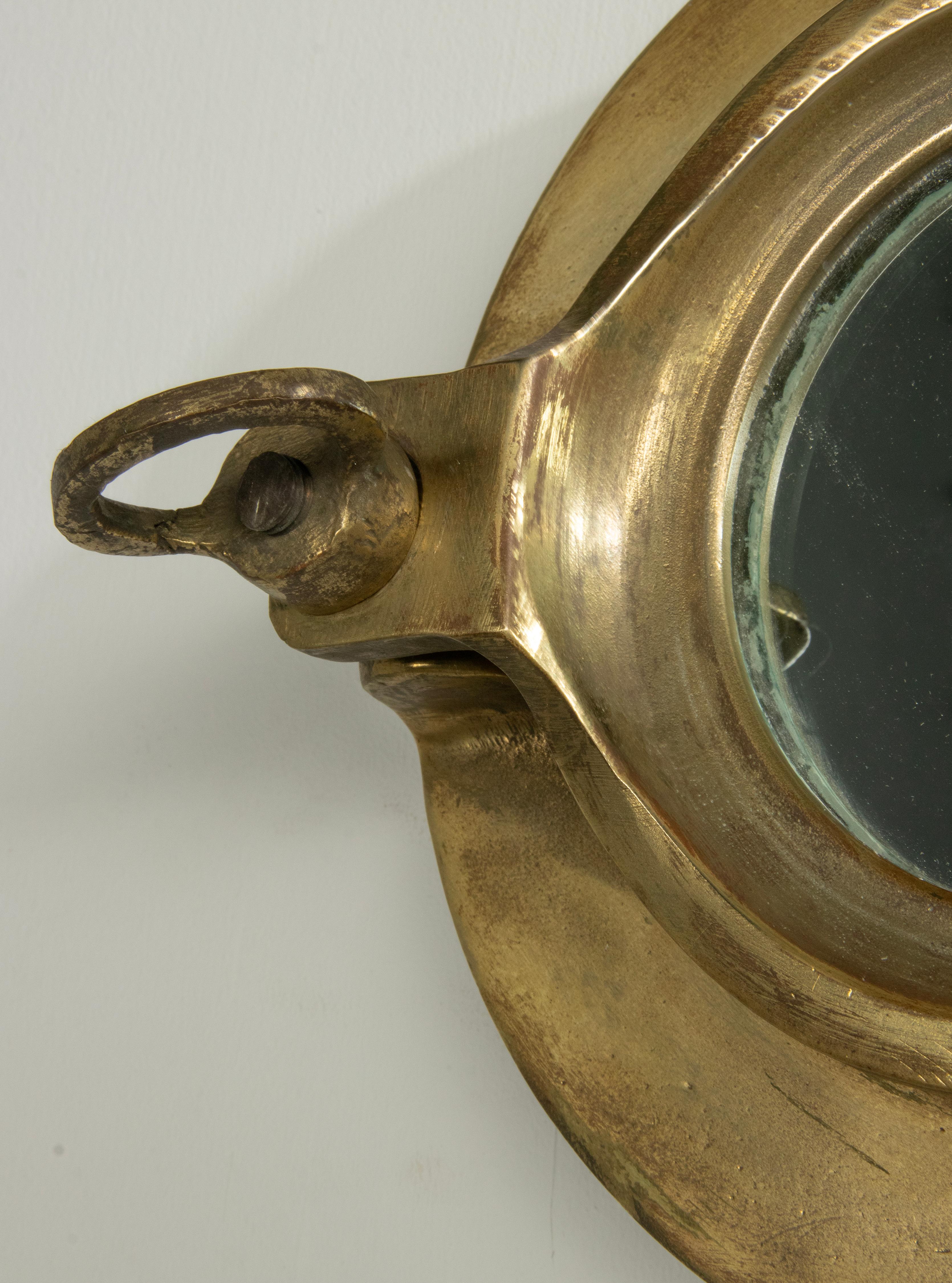 Early 20th Century Cast Brass Small Mirror Ship Porthole 12