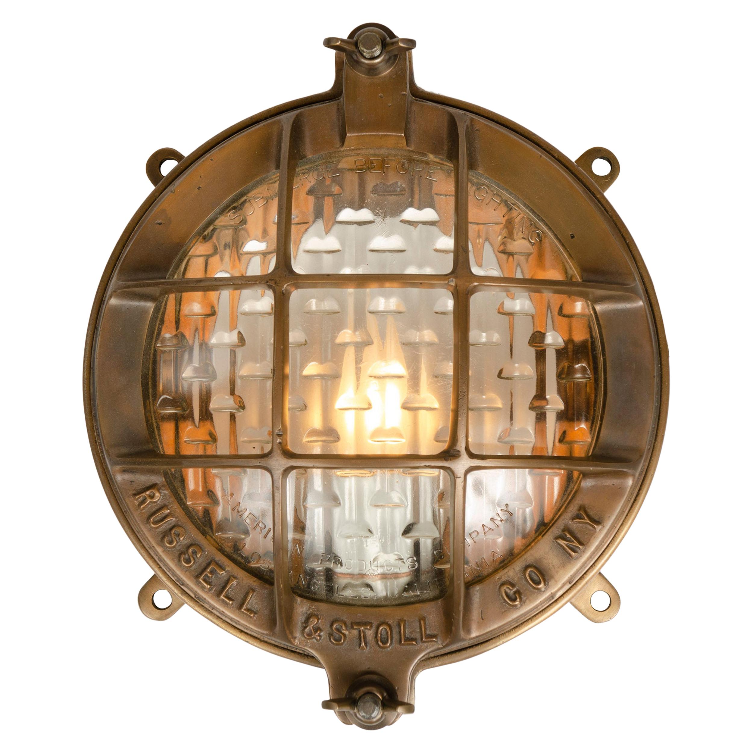 Early 20th Century Cast Bronze Lamp by Russell & Stoll Co.