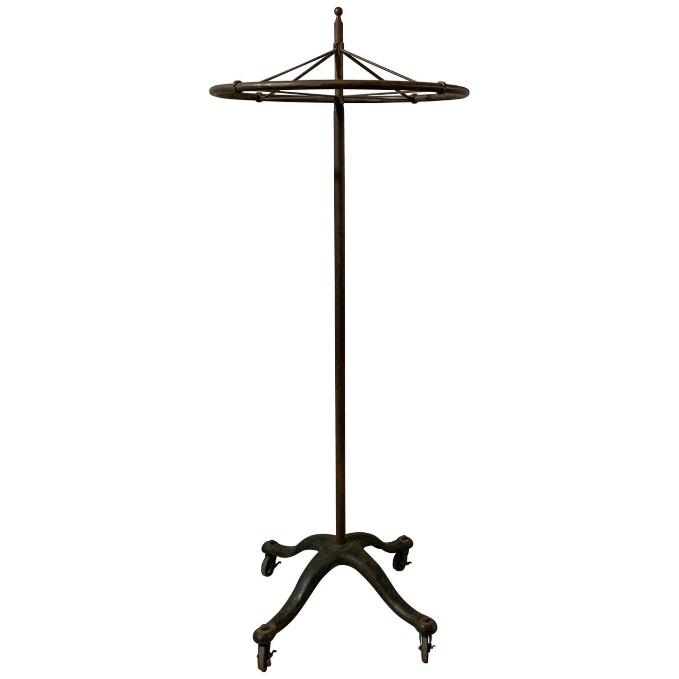 Early 20th Century Cast Iron and Steel Rounder Garment Display Rack at ...