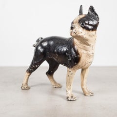 Early 20th Century Cast Iron Boston Terrier Doorstop by Hubley, circa 1910-1940