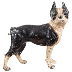 Early 20th Century Cast Iron Boston Terrier Doorstop by Hubley, circa 1910-1940