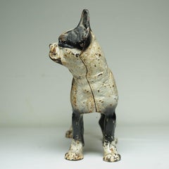 Early 20th Century Cast Iron Boston Terrier Doorstop by Hubley, circa 1930s