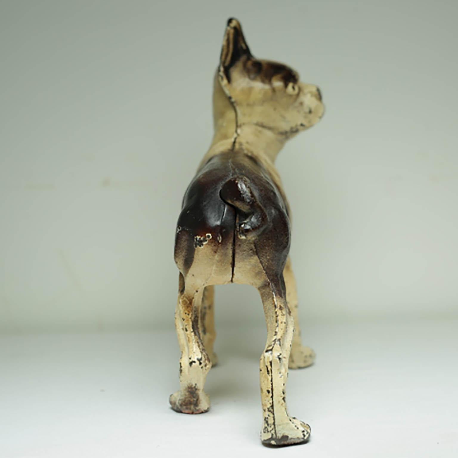Early 20th Century Cast Iron Boston Terrier Doorstop circa 1940s In Excellent Condition In San Francisco, CA