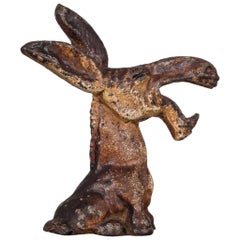 Antique Early 20th Century Cast Iron Distressed Donkey Bottle Opener, circa 1940s