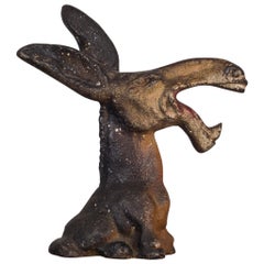 Antique Early 20th Century Cast Iron Donkey Bottle Opener by Hubley, circa 1930s