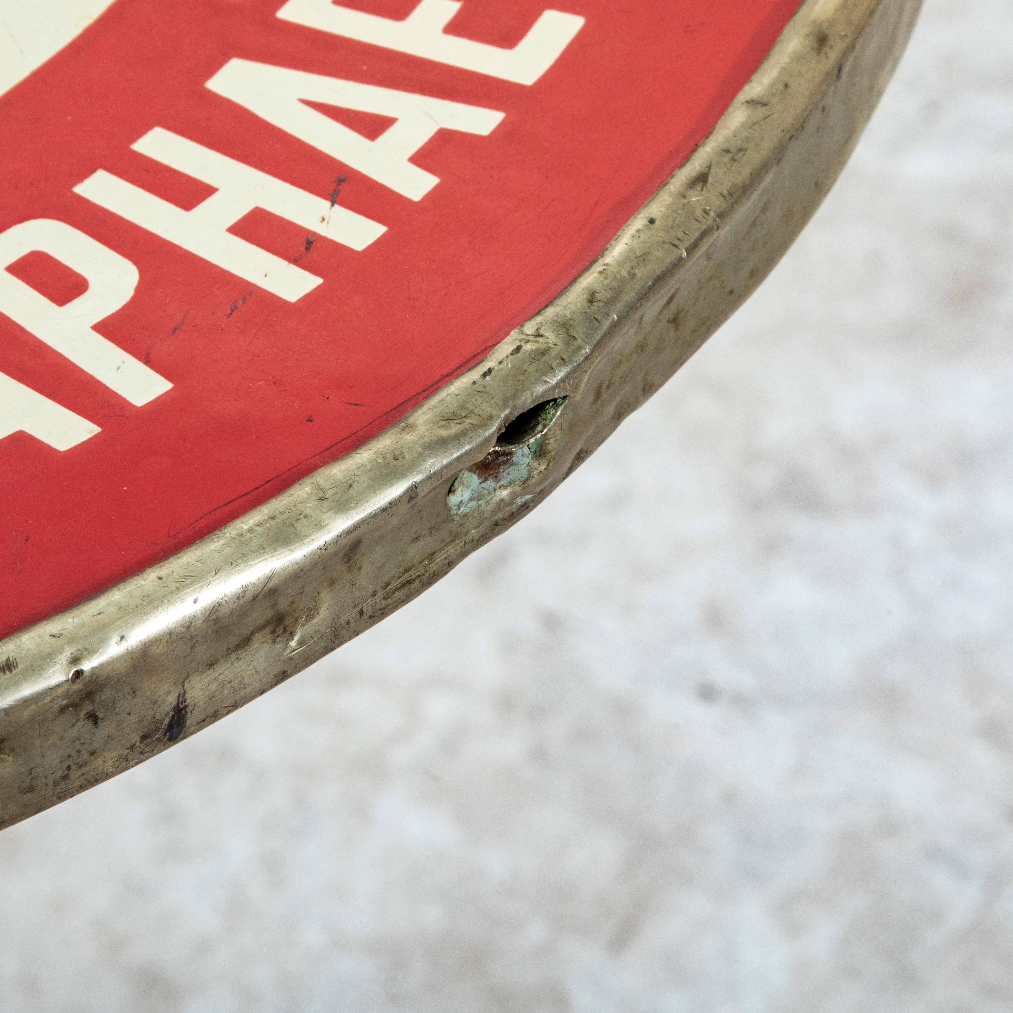 Tavolo da caffè in ghisa smaltata dei primi del Novecento, tavolo da bistrot, tavolo da giardino in vendita 8