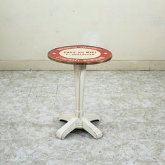 Early 20th Century Cast Iron Enameled Cafe Table, Bistro Table, Garden Table