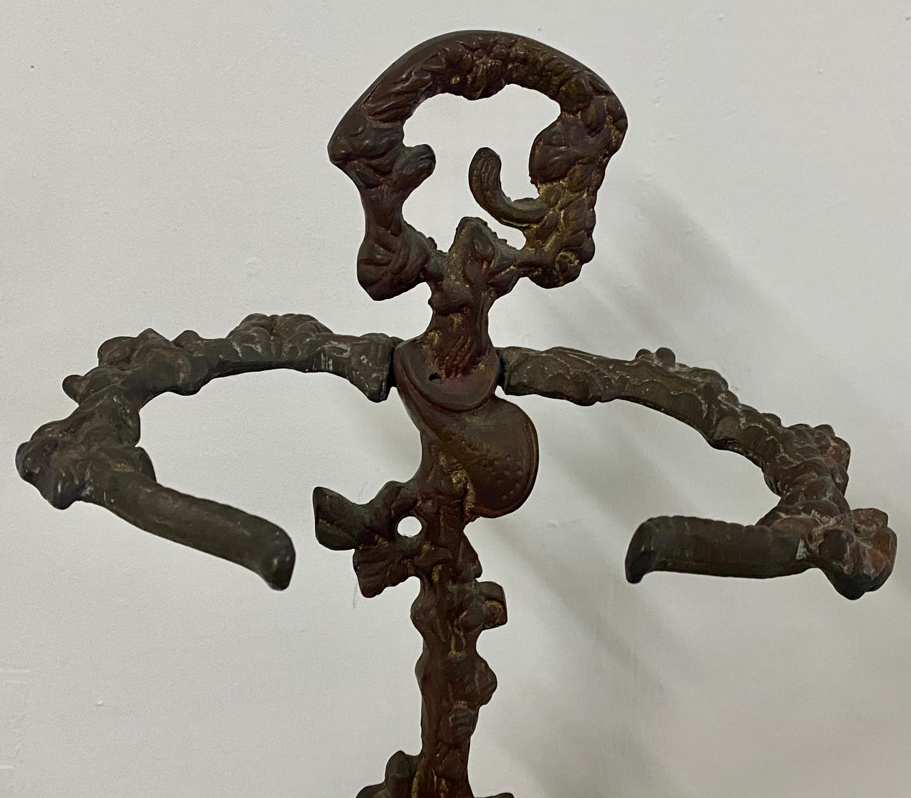 Early 20th Century Cast Iron Fireplace Tool Stand or Umbrella Stand, circa 1920 In Good Condition For Sale In San Francisco, CA