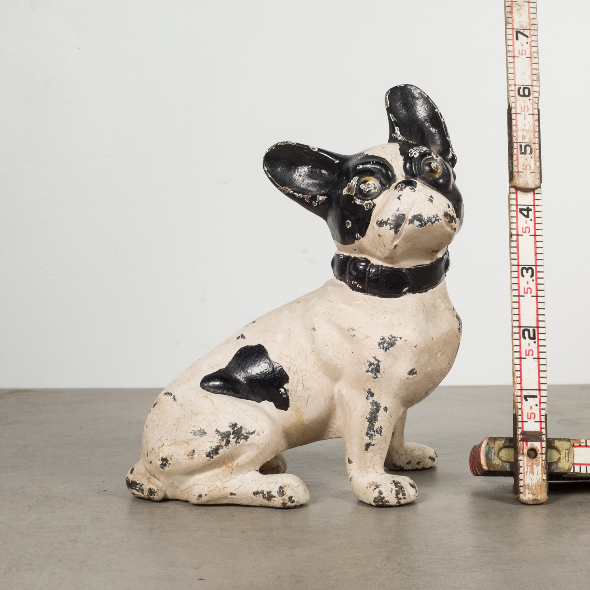 Early 20th Century Cast Iron French Bulldog Doorstop by Hubley, c. 1910- 1940s In Good Condition In San Francisco, CA