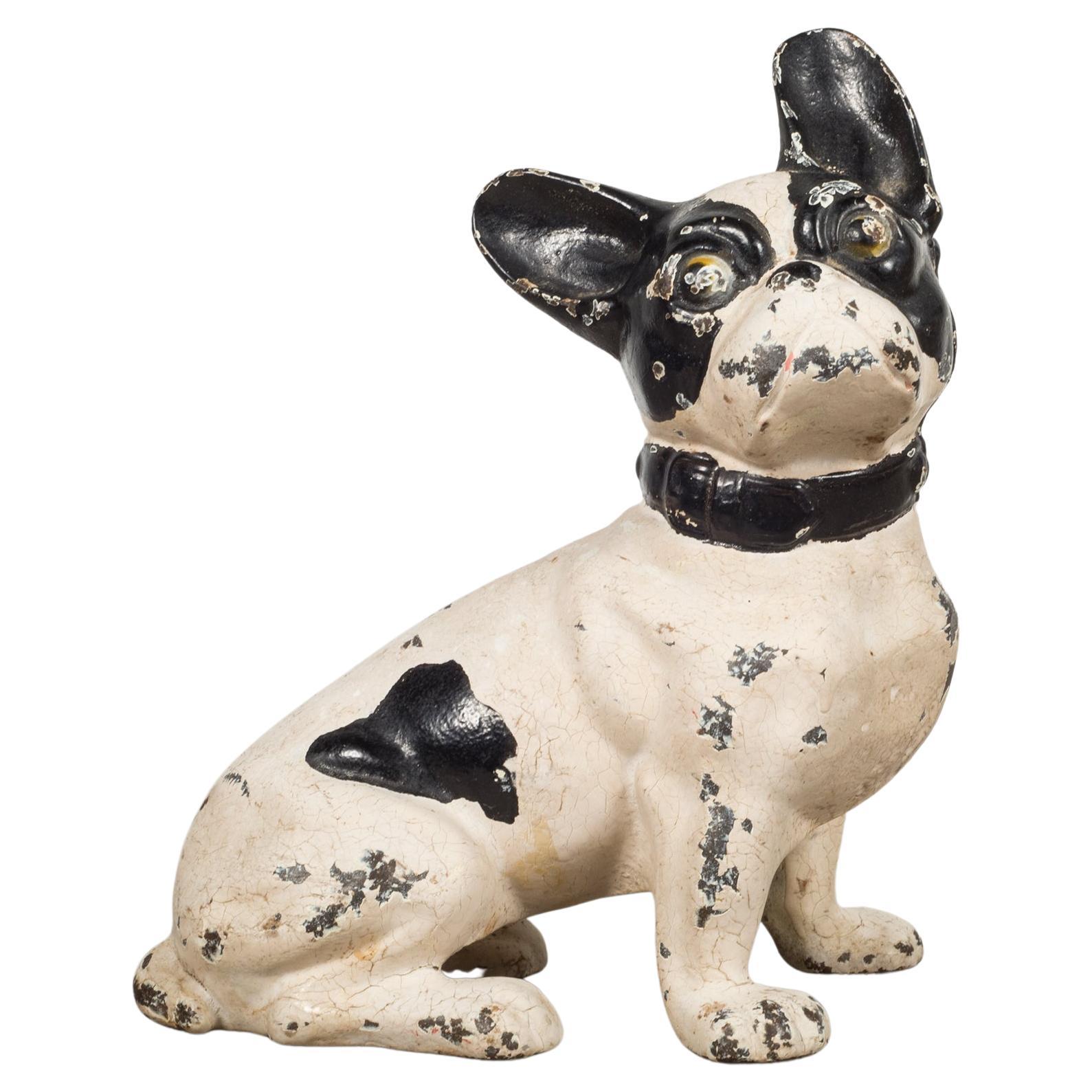 Early 20th Century Cast Iron French Bulldog Doorstop by Hubley, c. 1910- 1940s