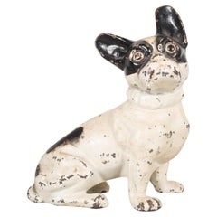 Antique Early 20th Century Cast Iron French Bulldog Doorstop by Hubley, c. 1910- 1940s