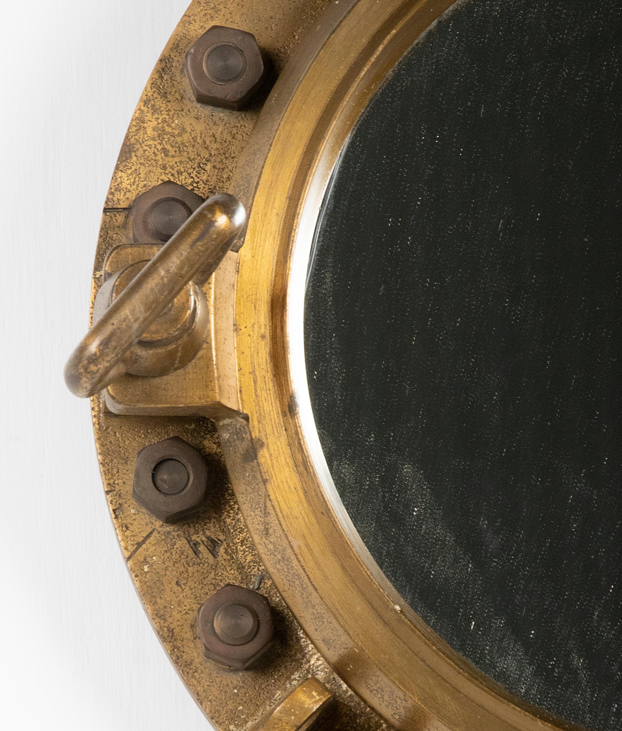 Early 20th Century Cast Iron Mirror Ship Porthole 10