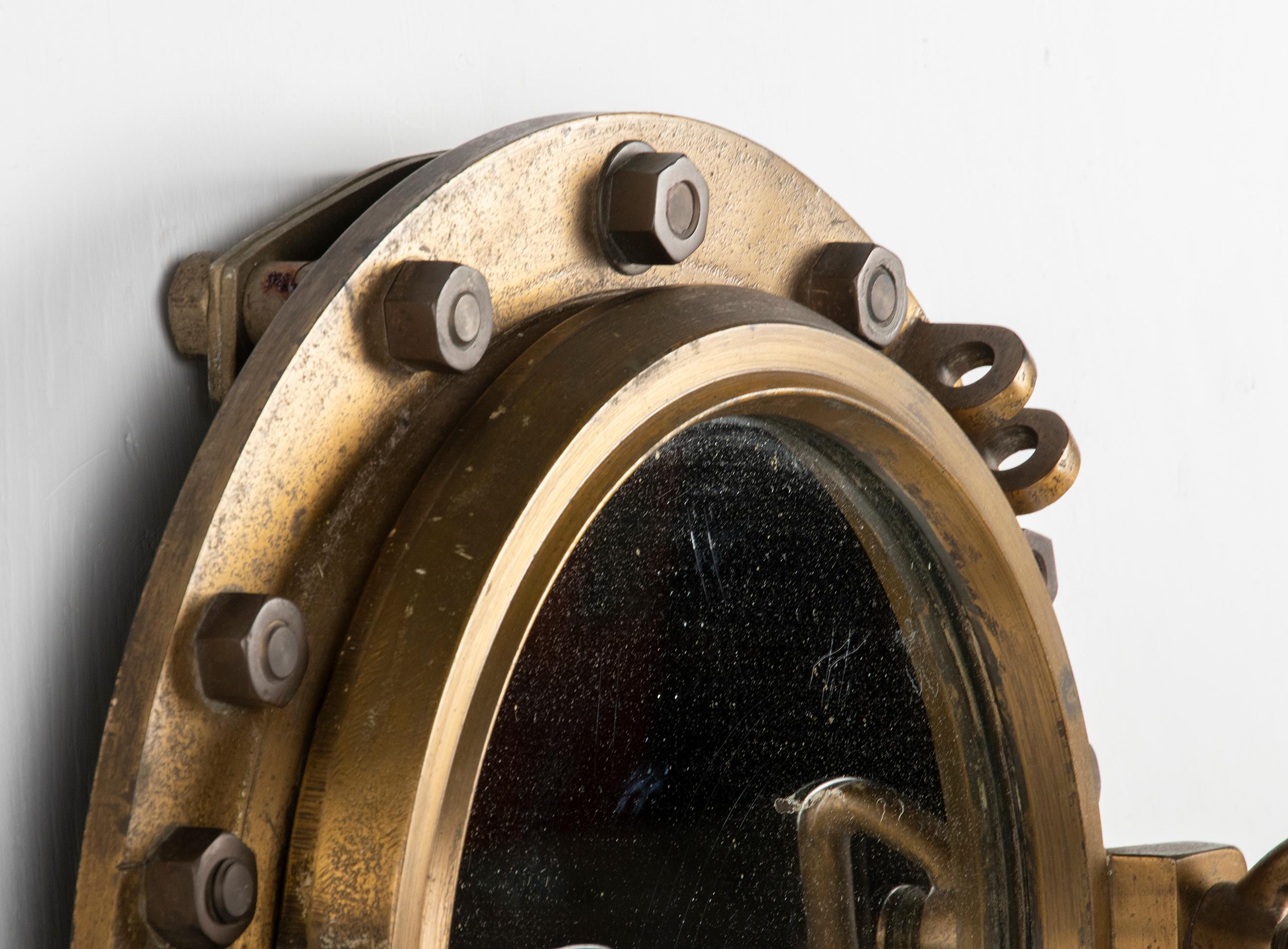 Early 20th Century Cast Iron Mirror Ship Porthole 11