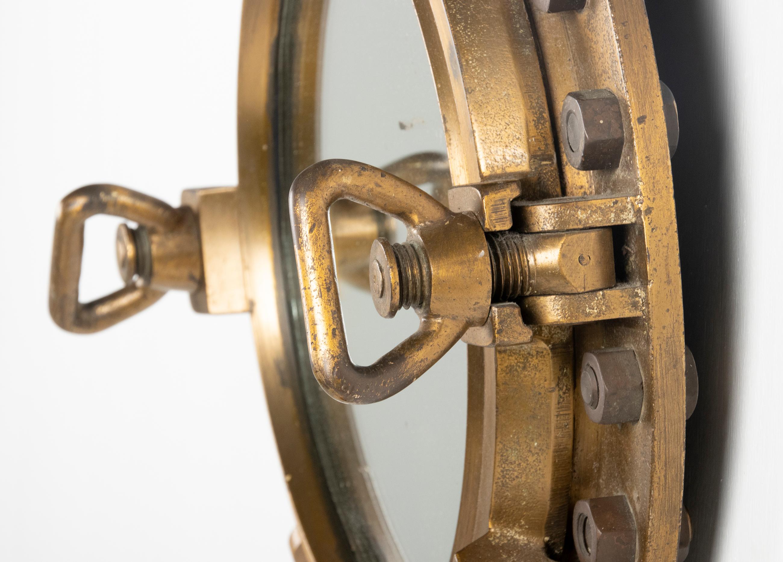 Early 20th Century Cast Iron Mirror Ship Porthole 12