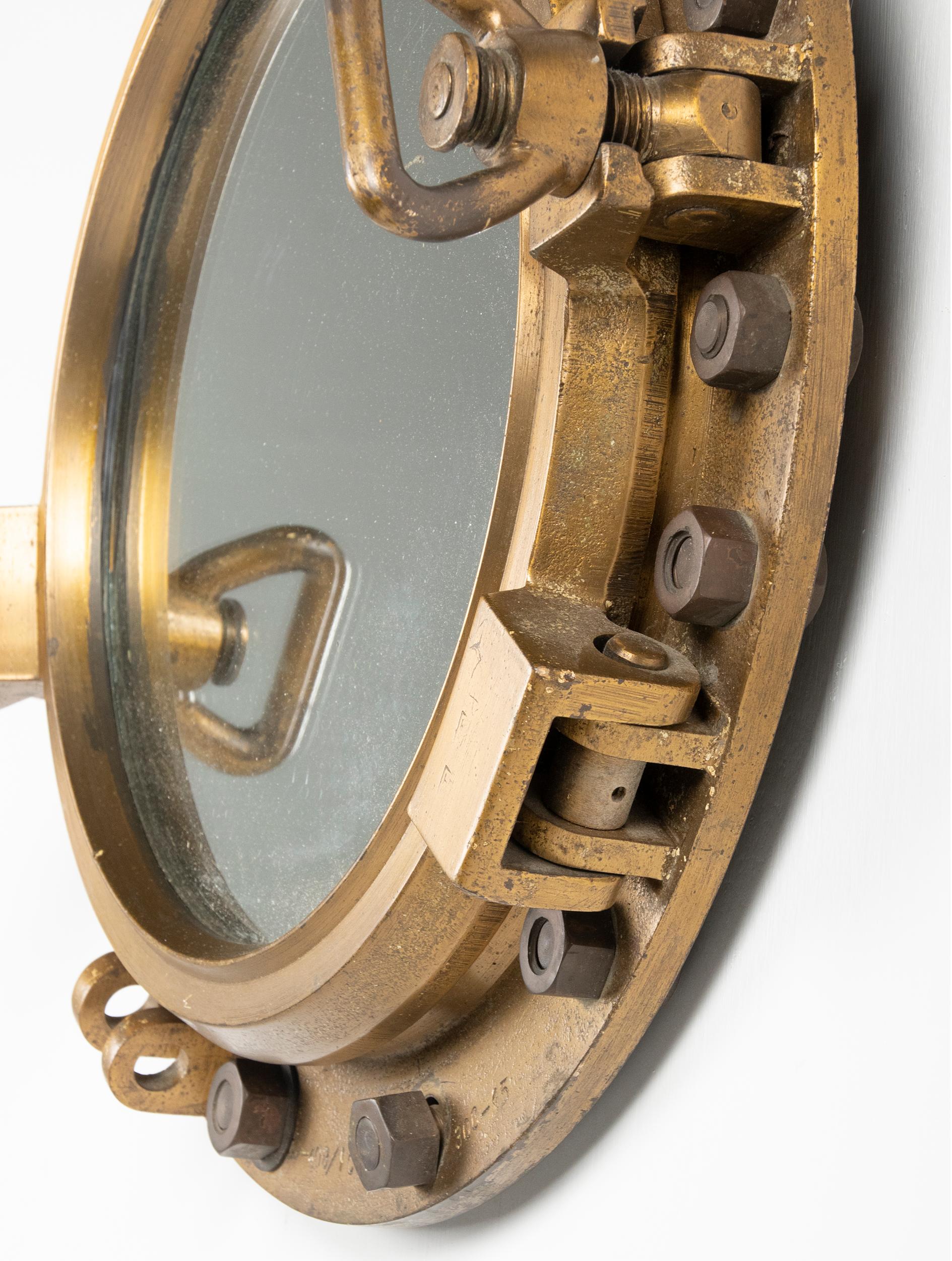 Early 20th Century Cast Iron Mirror Ship Porthole 13