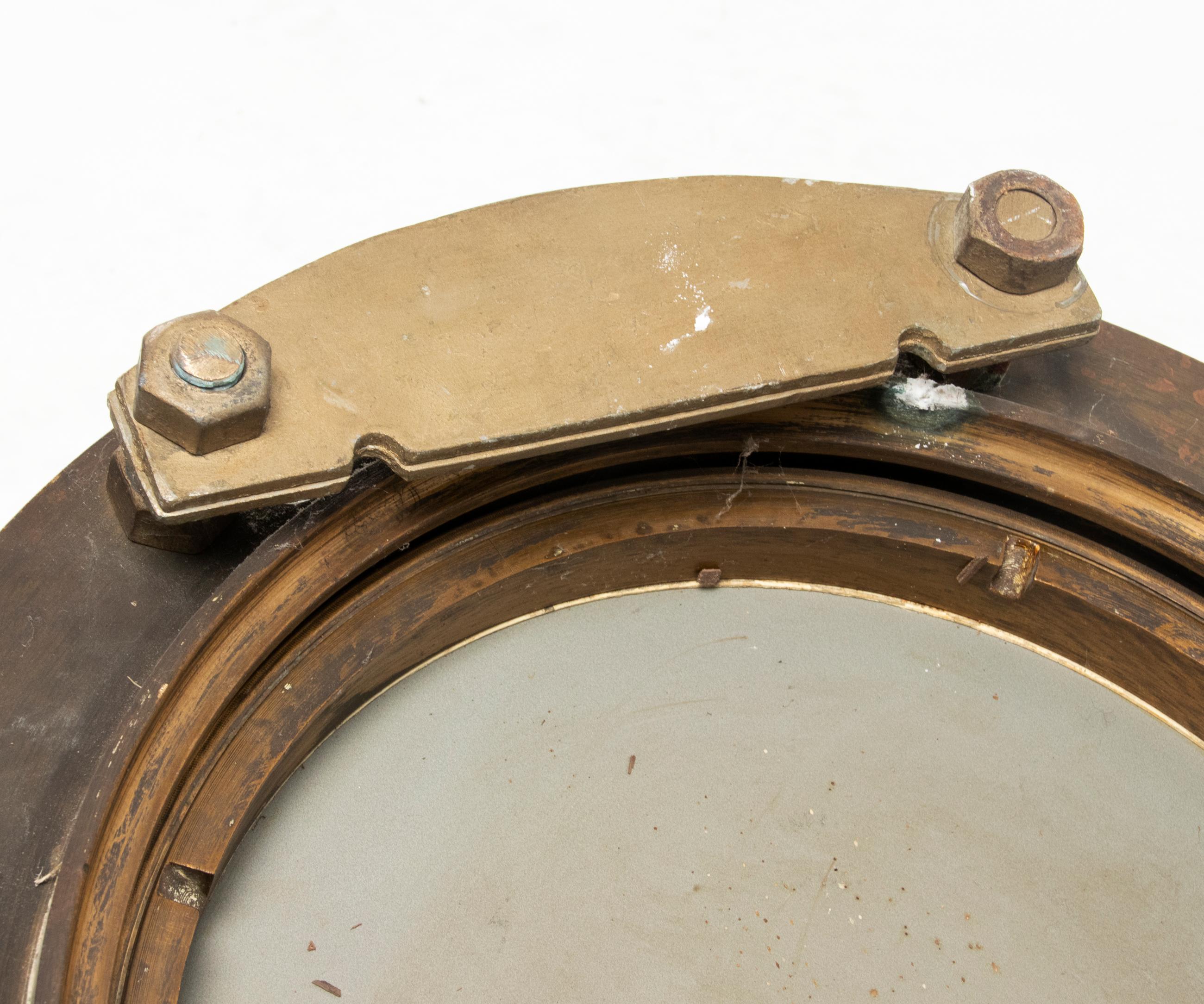 Early 20th Century Cast Iron Mirror Ship Porthole 15