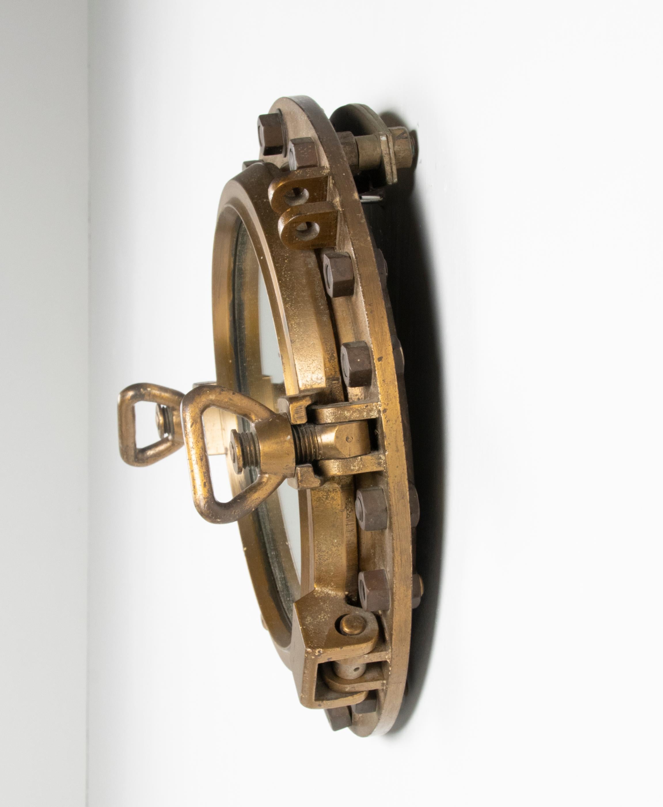 Early 20th Century Cast Iron Mirror Ship Porthole 2