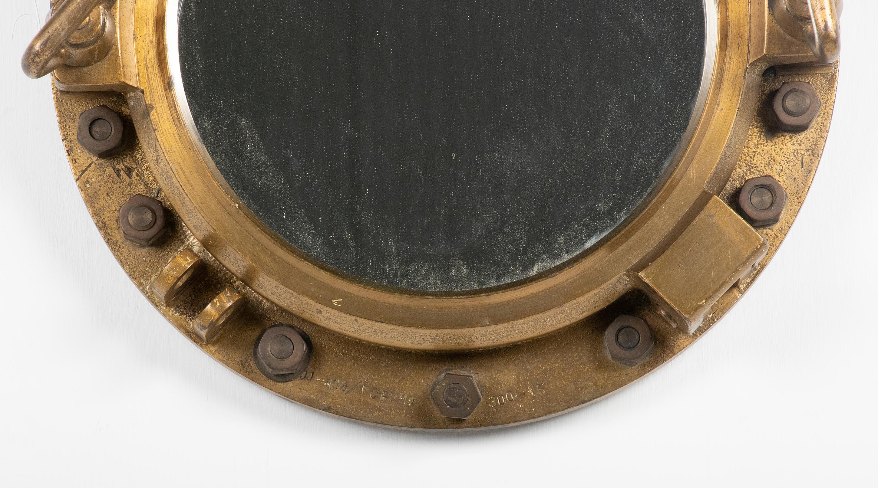 Early 20th Century Cast Iron Mirror Ship Porthole 3