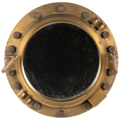 Early 20th Century Cast Iron Mirror Ship Porthole