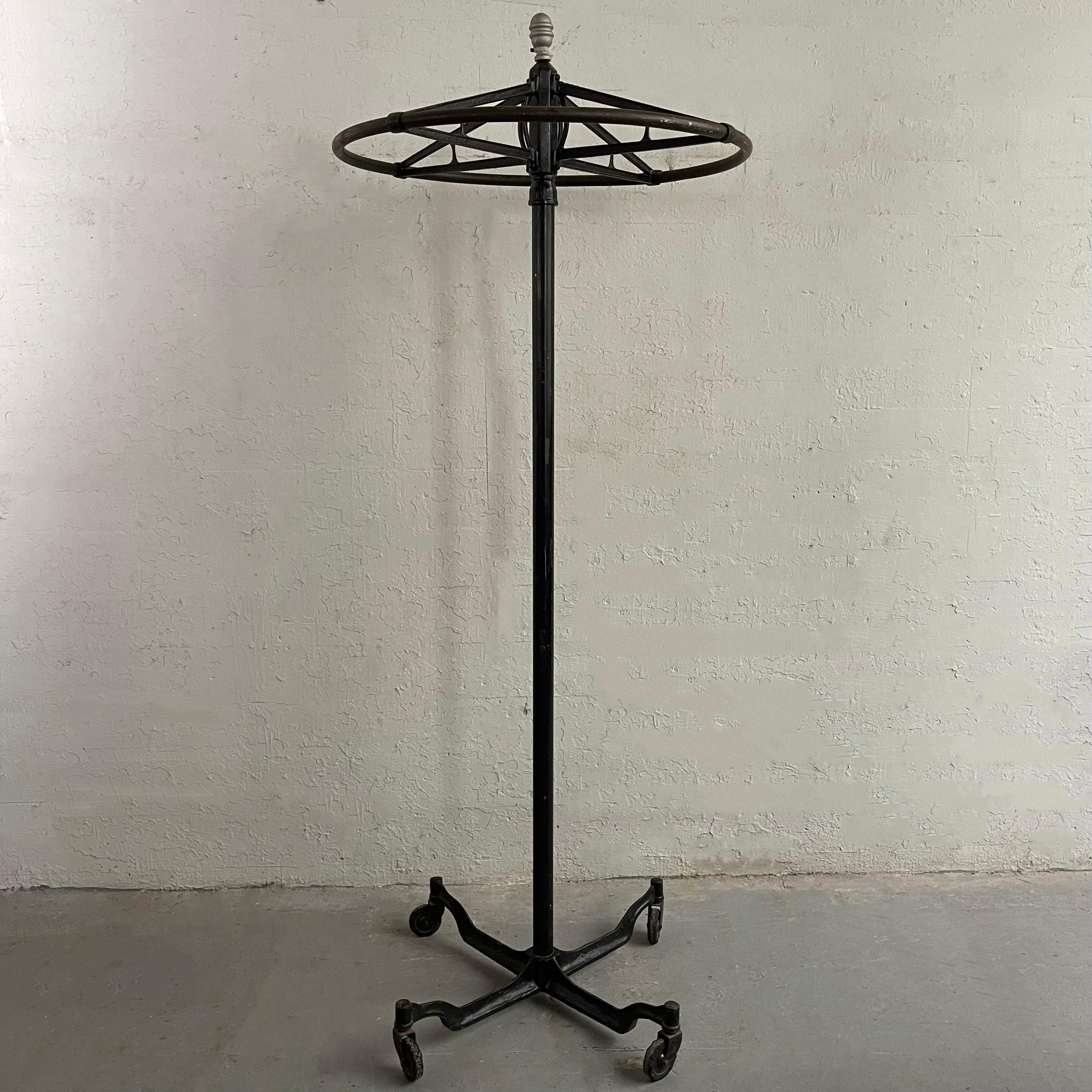 Industrial Early 20th Century Cast Iron Rounder Garment Rack