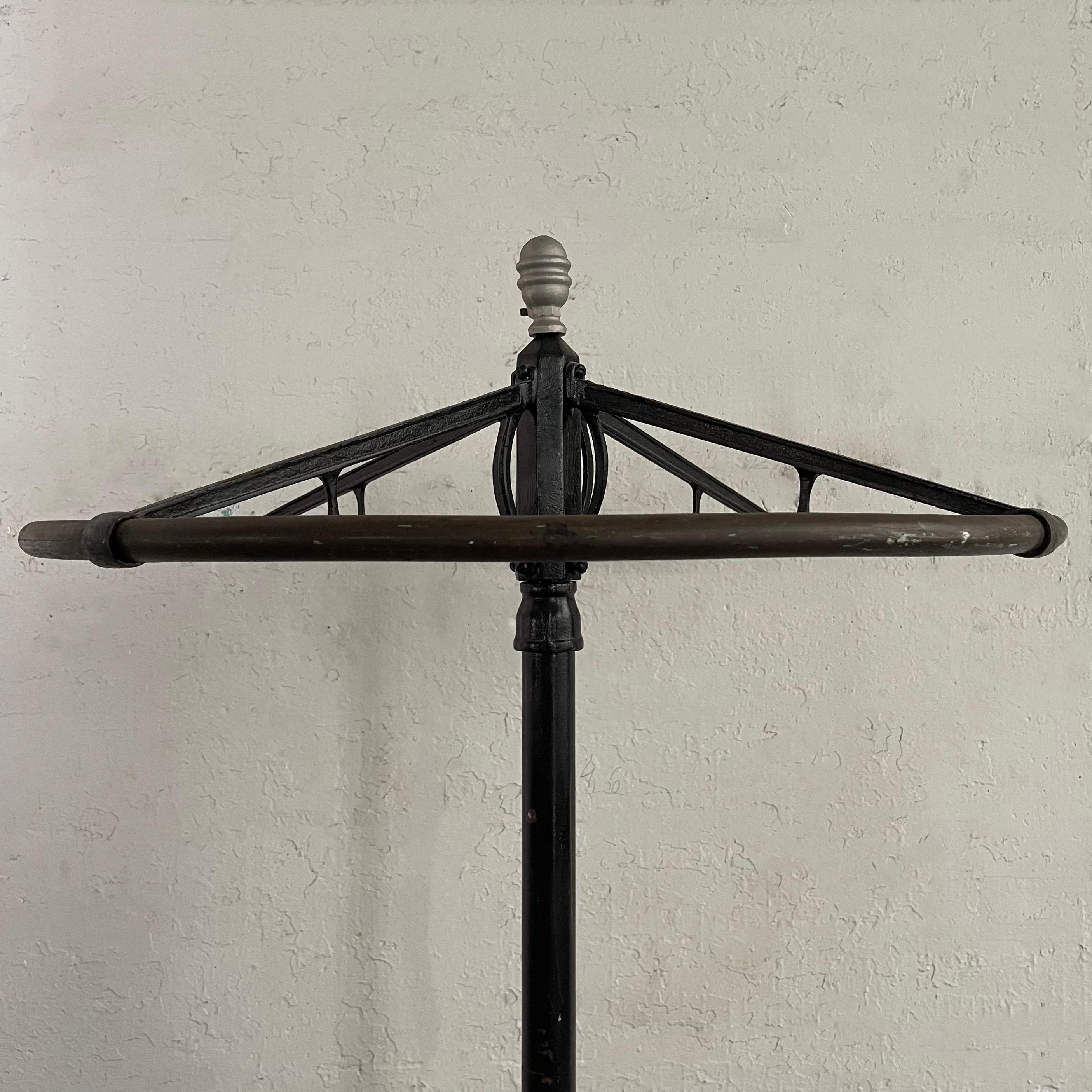American Early 20th Century Cast Iron Rounder Garment Rack