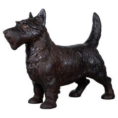 Antique Early 20th Century Cast Iron Scotty Dog by Hubley, circa 1910-1940
