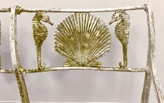 Early 20th Century Cast Iron Shell and Seahorse Form Bench by Marcy Foundry