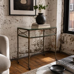 Early 20th Century cast-iron two-tier console table
