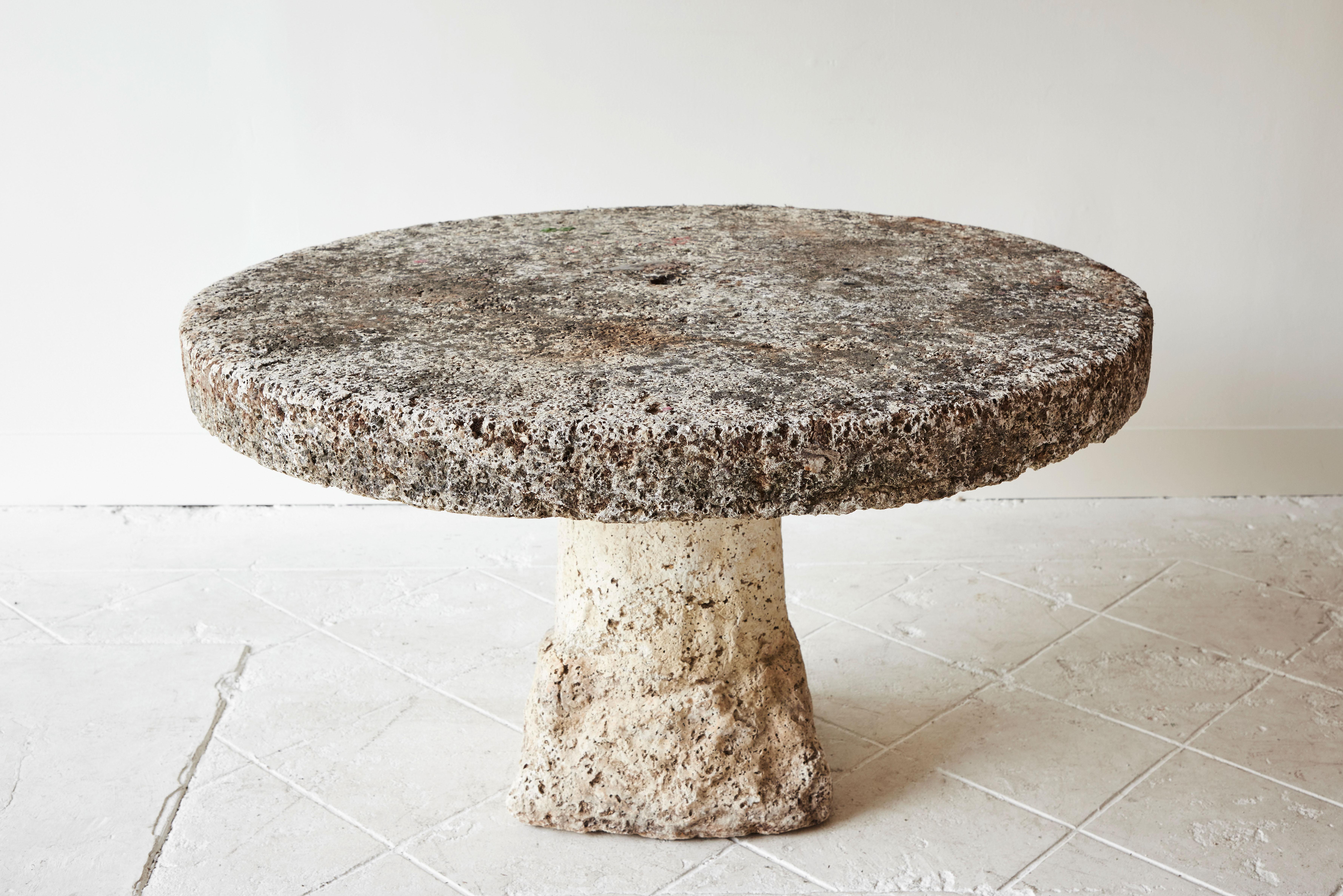 Early 20th Century Cast Stone Round Garden Table 1