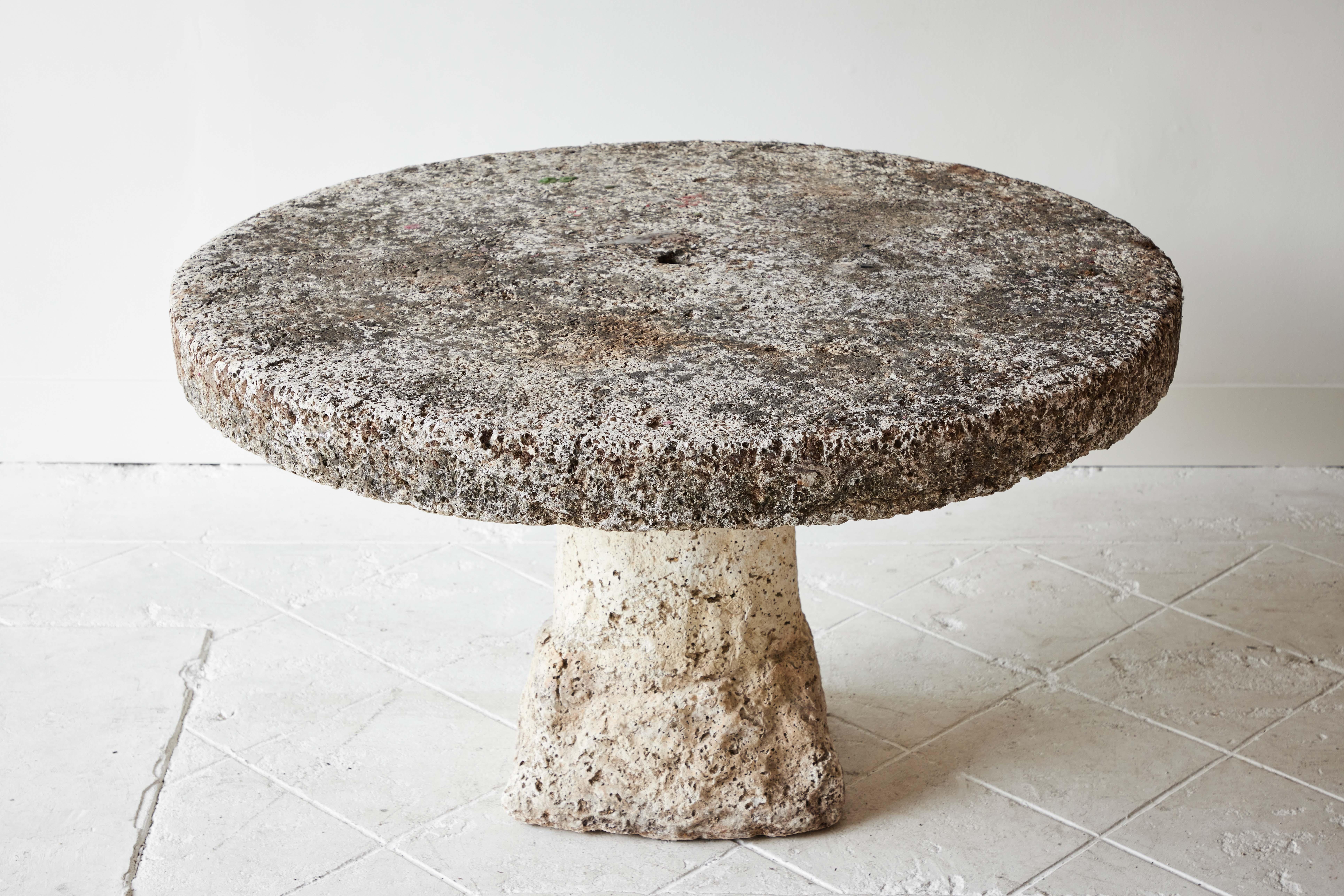 Early 20th Century Cast Stone Round Garden Table 3