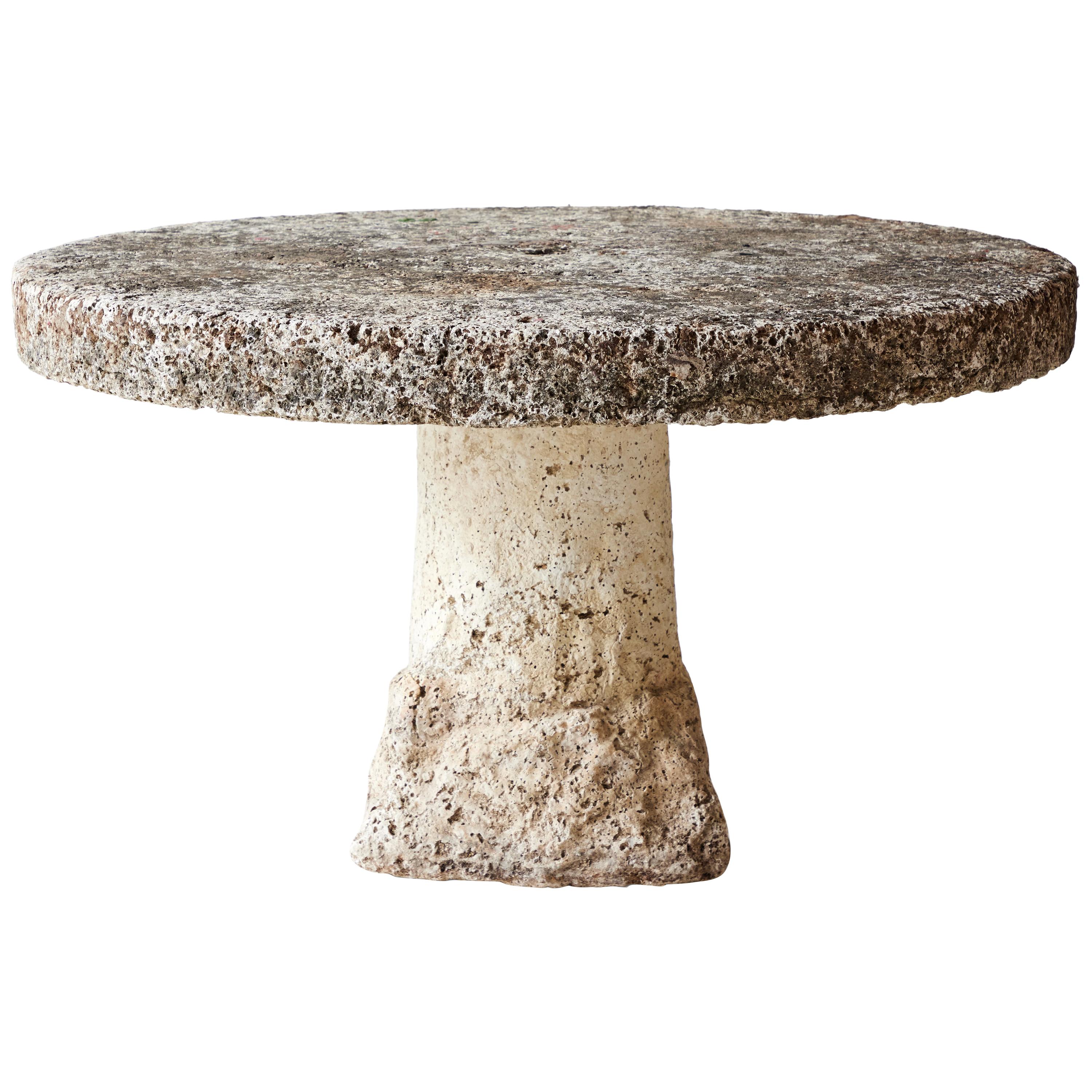Early 20th Century Cast Stone Round Garden Table