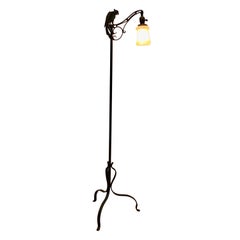 Early 20th Century Cast & Wrought Iron "Parrot" Floor Lamp, C.1920