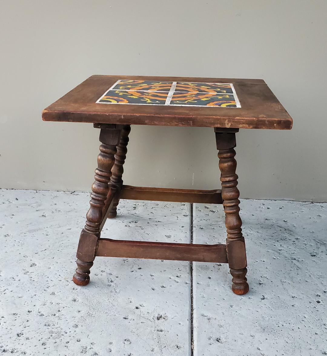 Early 20th Century Catalina Tile Table Mission Craftsman Arts & Craft Spanish  For Sale 5