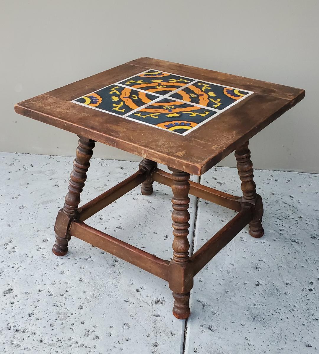 Early 20th Century Catalina Tile Table Mission Craftsman Arts & Craft Spanish  For Sale 8