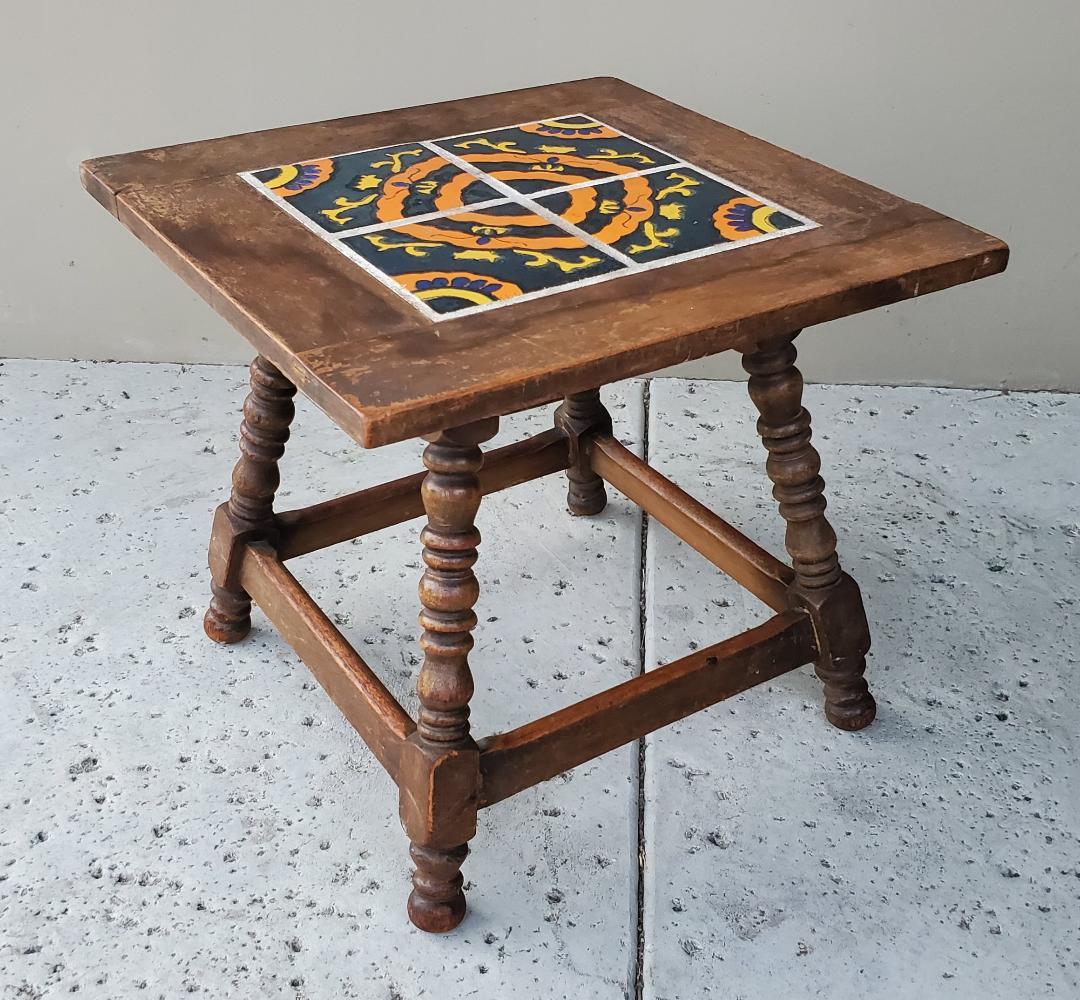 Américain Début du 20ème siècle Catalina Tile Table Mission Craftsman Arts & Crafts Spanish  en vente