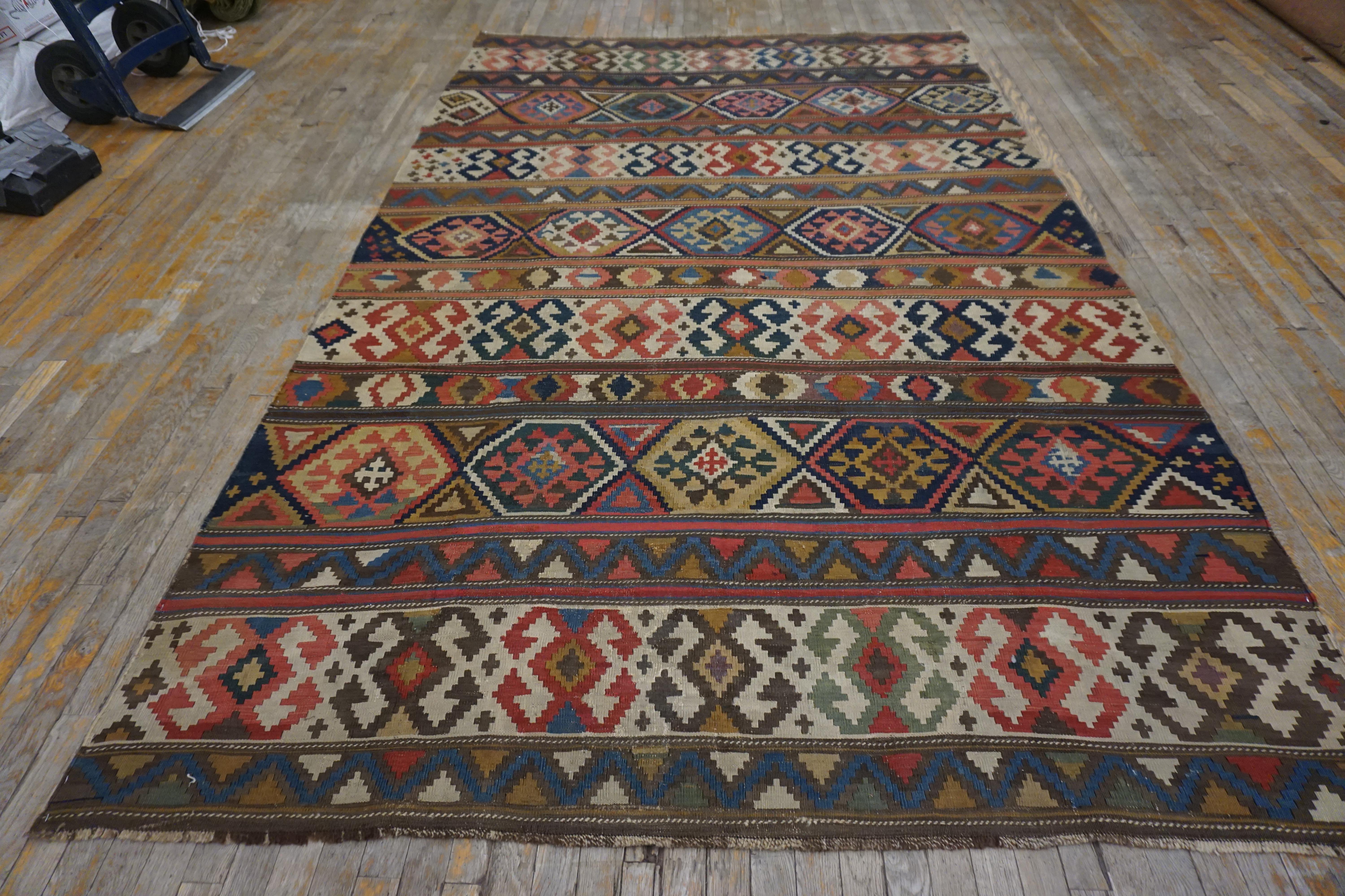 Début du 20ème siècle Caucasien Flat-Weave ( 6'3