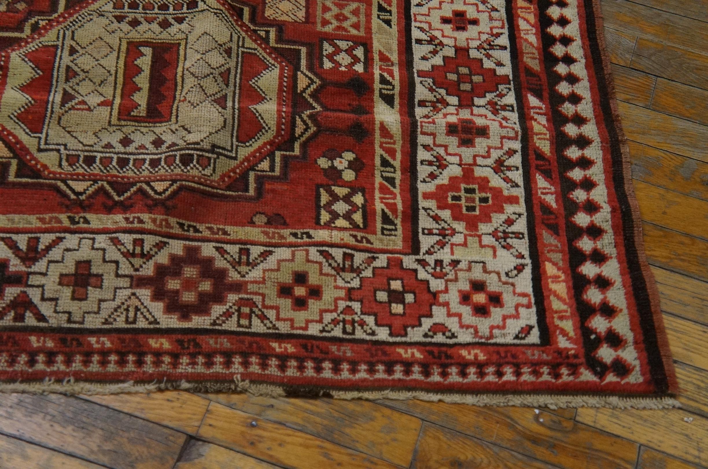 Wool Early 20th Century Caucasian Karabagh Carpet ( 4' x 9' - 122 x 274 ) For Sale