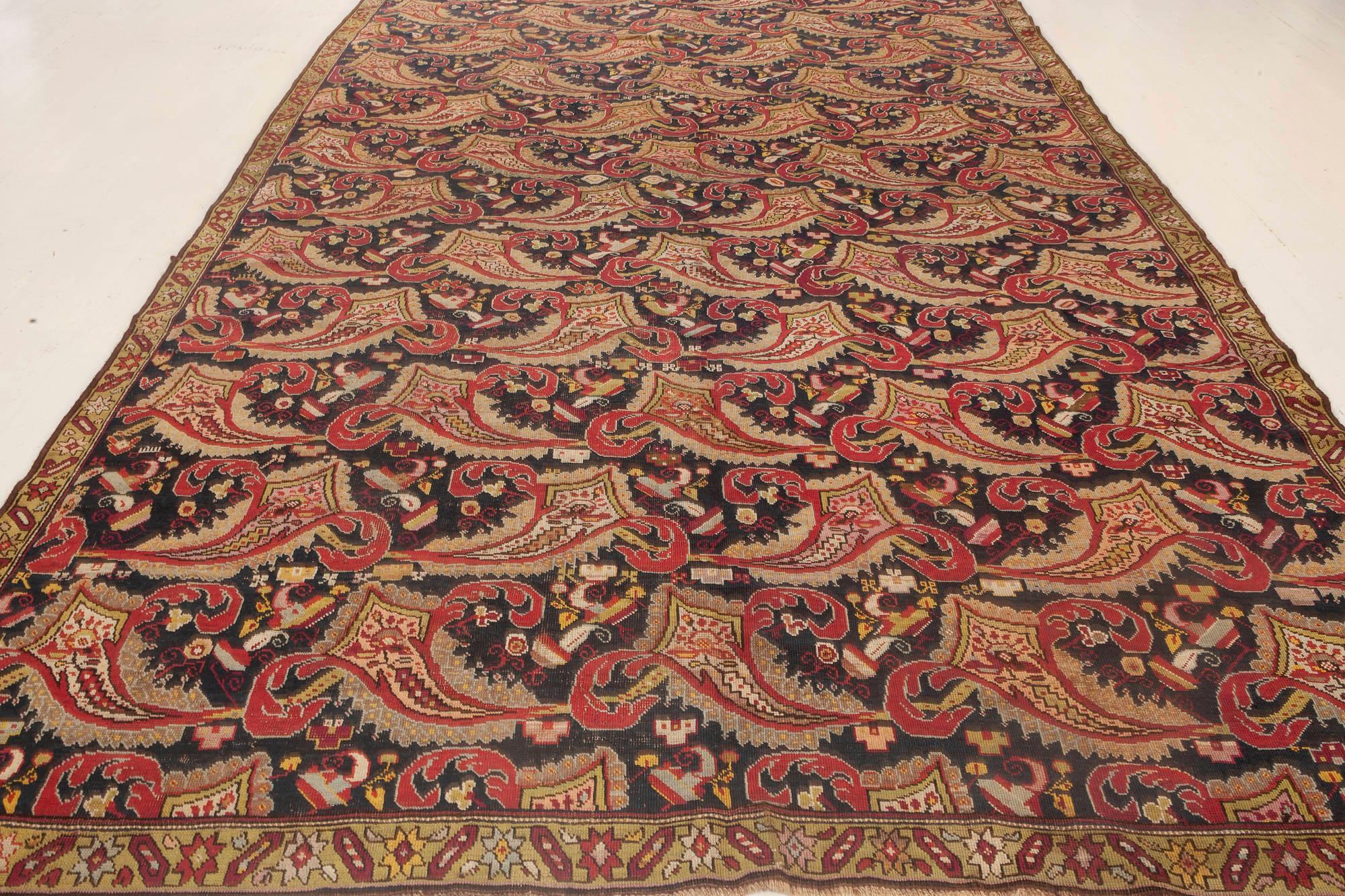 Hand-Knotted Early 20th Century Caucasian Karabagh Rug  For Sale