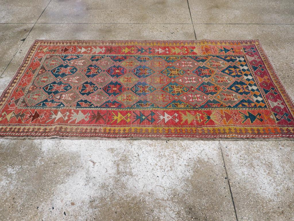 Scandinave Tapis d'accent caucasien kazak du début du 20e siècle en vente