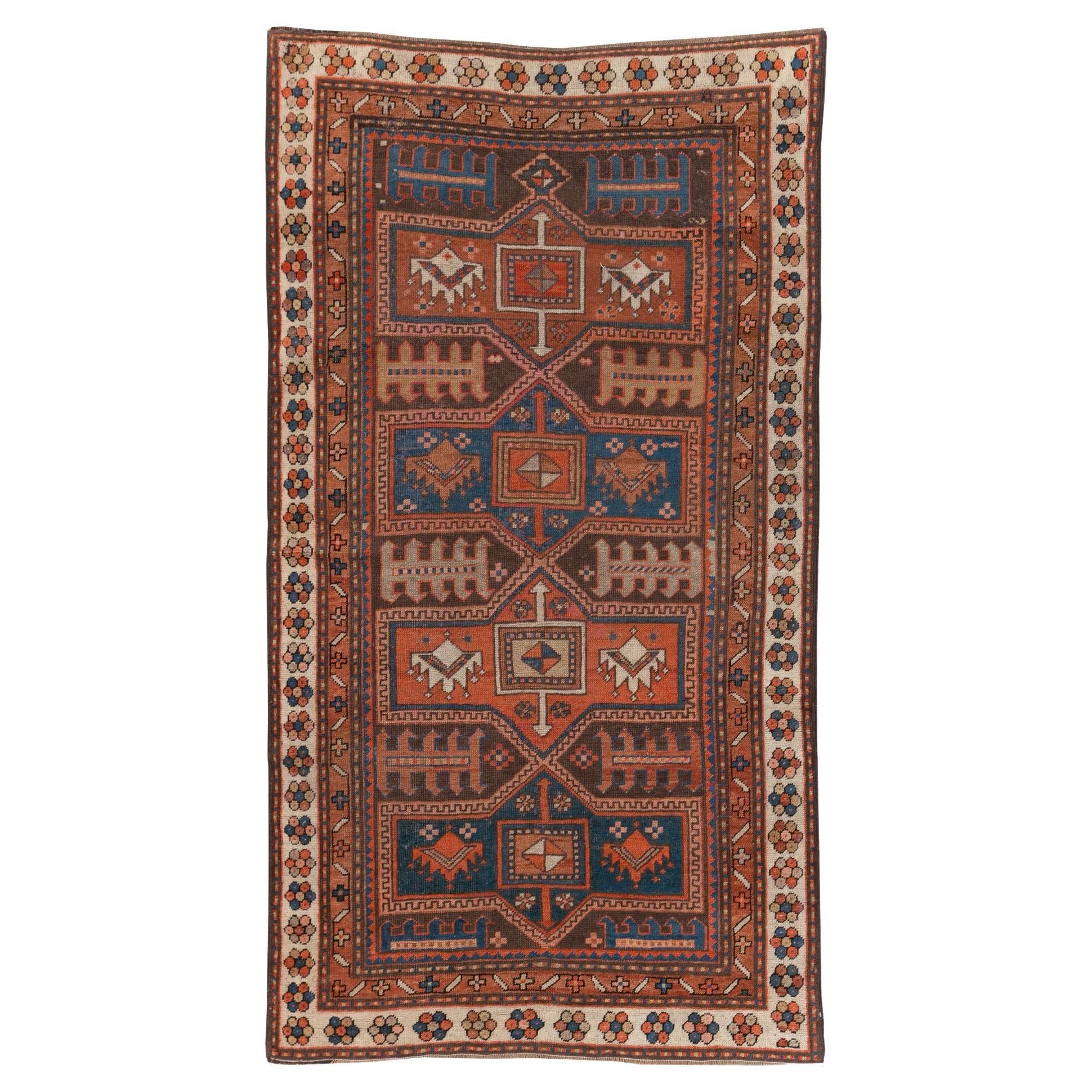Tapis d'accent caucasien kazak du début du 20e siècle en vente