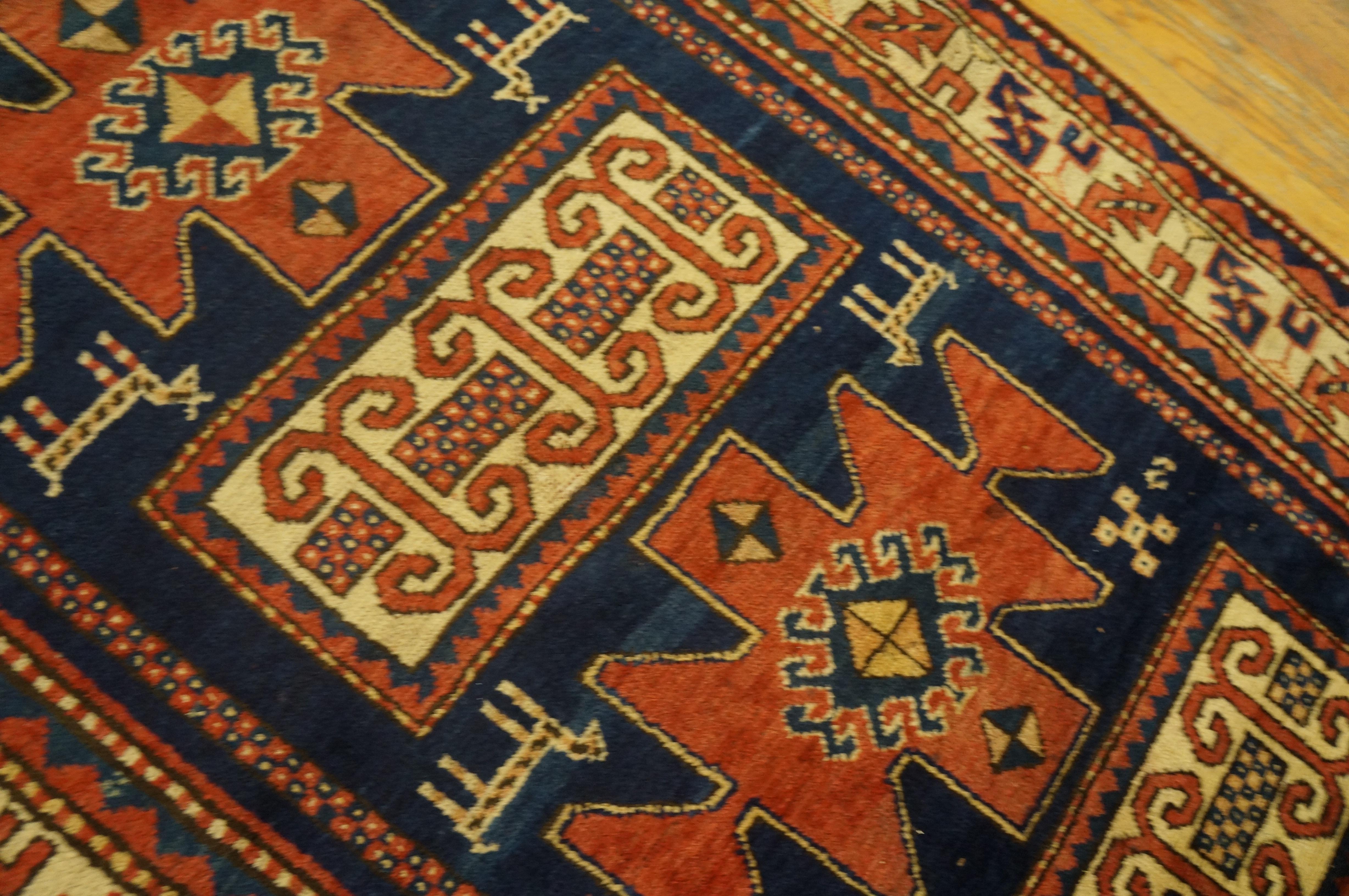 Early 20th Century Caucasian Kazak Carpet ( 4'4