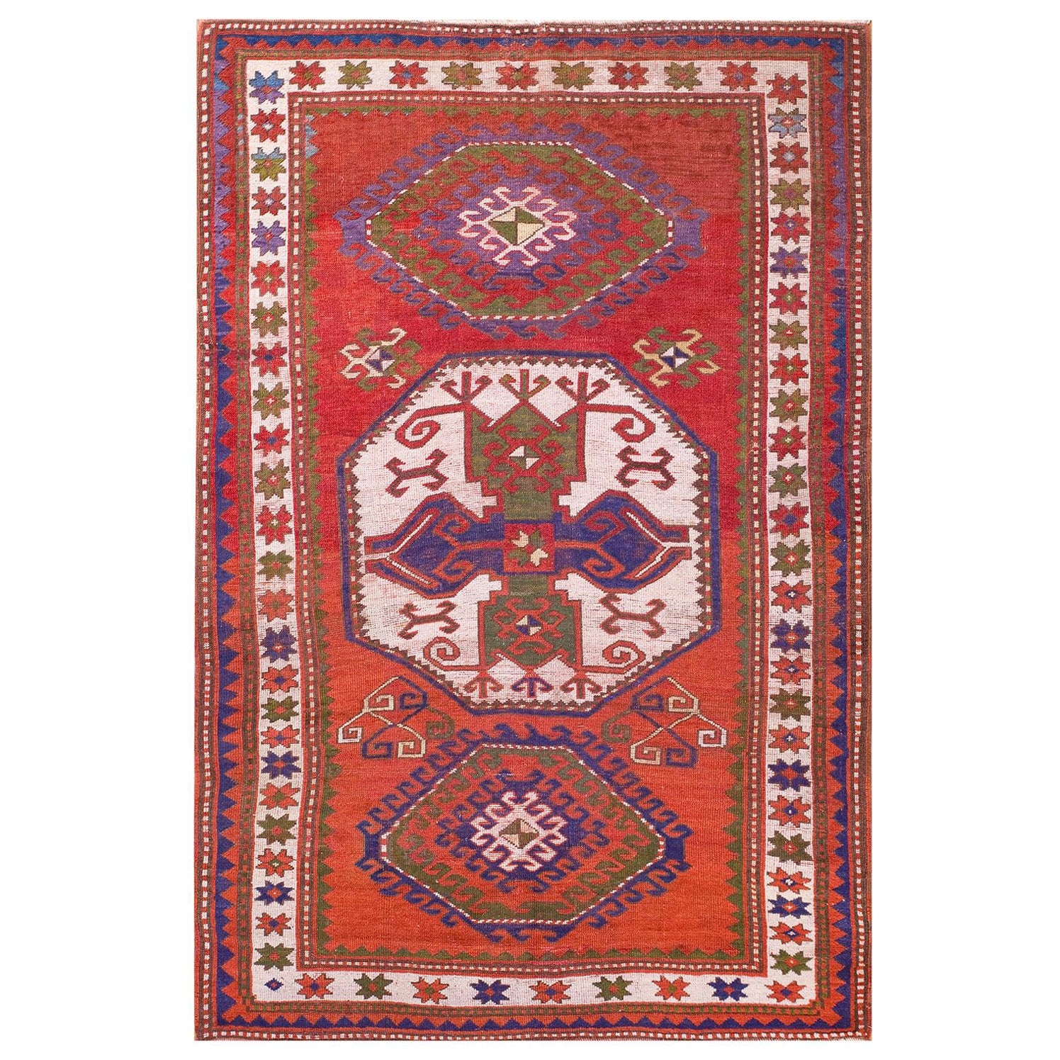 Alfombra Kazak Lori Pombak de principios del siglo XX (4'9" x 6'10" - 145 x 208)
