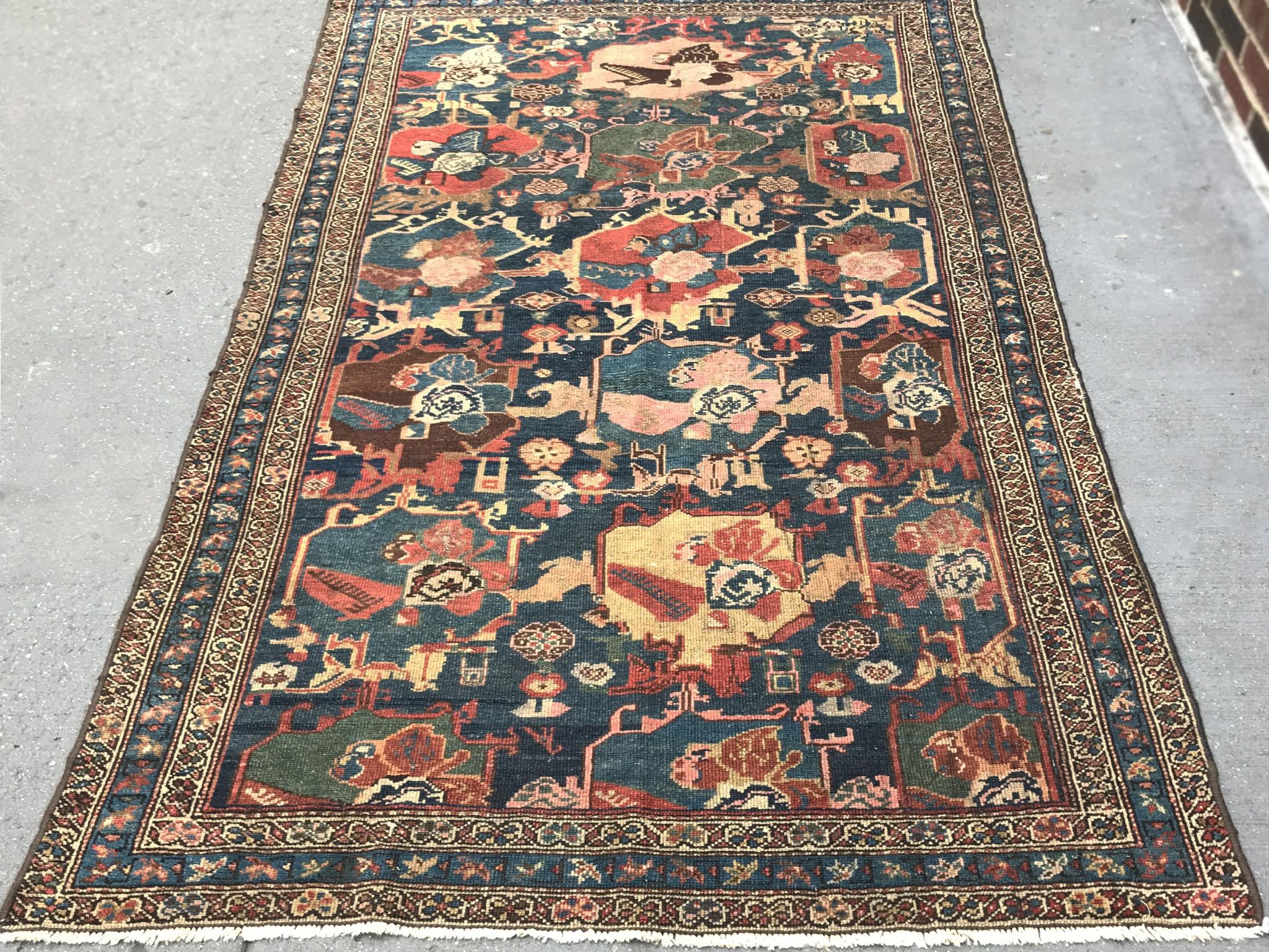 Dyed Early 20th Century Caucasian Rug