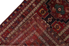 Early 20th Century Caucasian Rug, Wool, Blue, 6'9" x 13'3", Asia, 1920