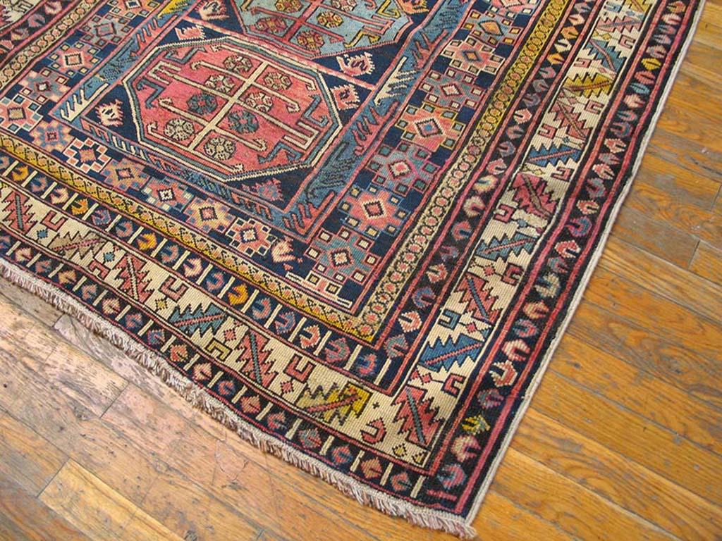 Hand-Knotted Early 20th Century Caucasian Shirvan Carpet 4' 0'' x4' 6'' For Sale